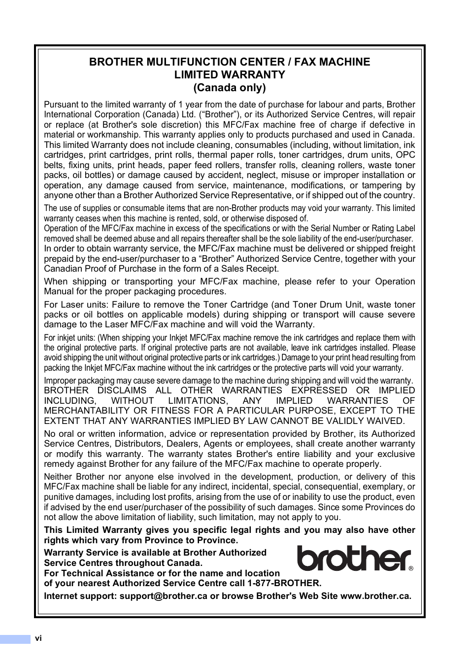 Brother MFC-490CW User Manual | Page 8 / 216