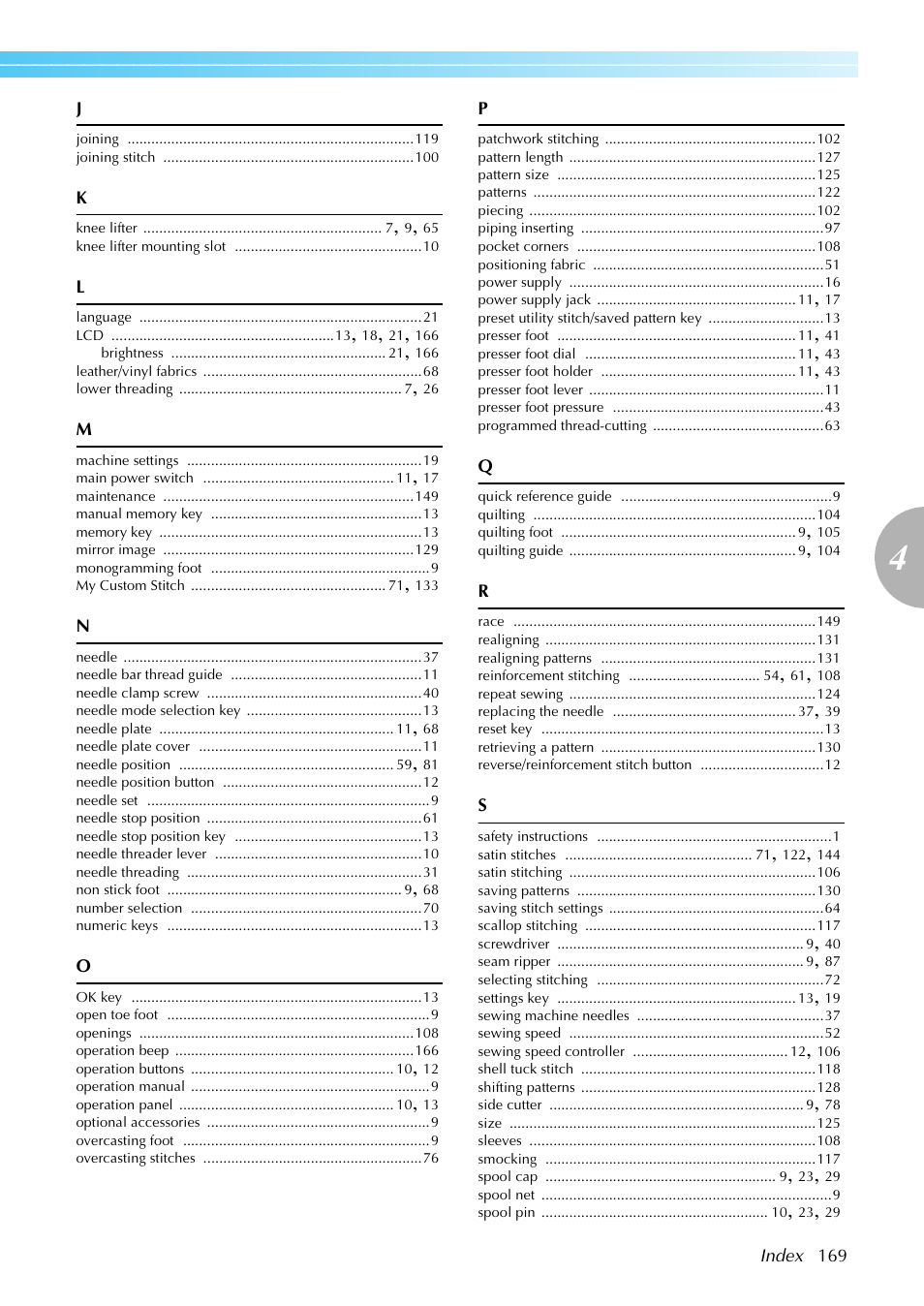 Brother SB4138 User Manual | Page 171 / 176