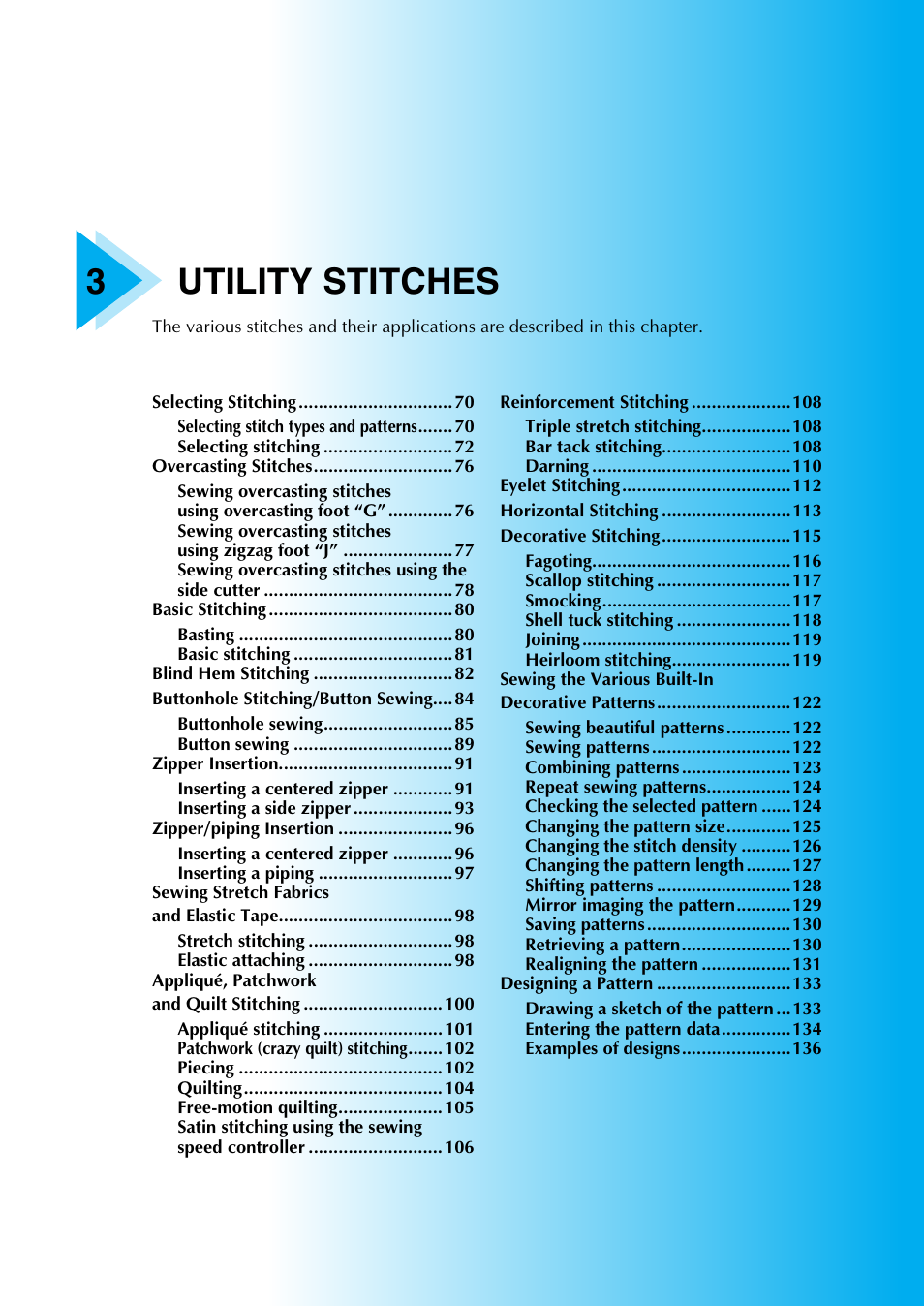 3utility stitches | Brother SB4138 User Manual | Page 71 / 176