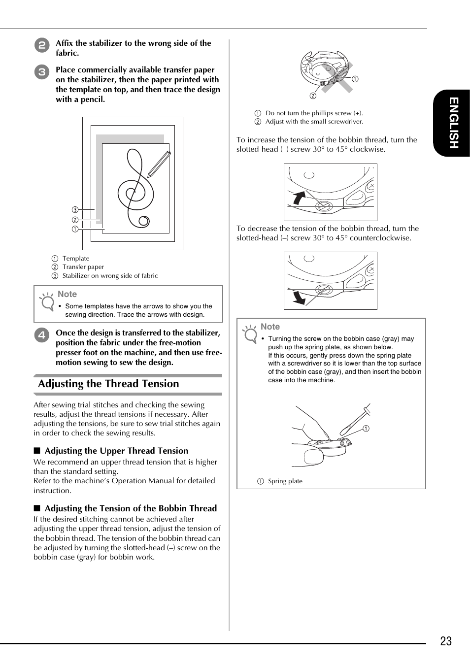 23 en glish, Adjusting the thread tension | Brother Innov-is 5000 User Manual | Page 25 / 76