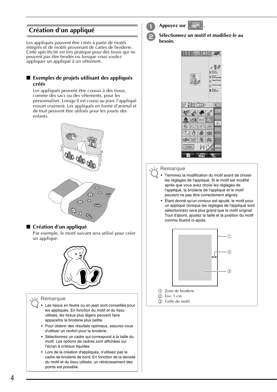 Création d'un appliqué | Brother Innov-is 5000 User Manual | Page 30 / 76