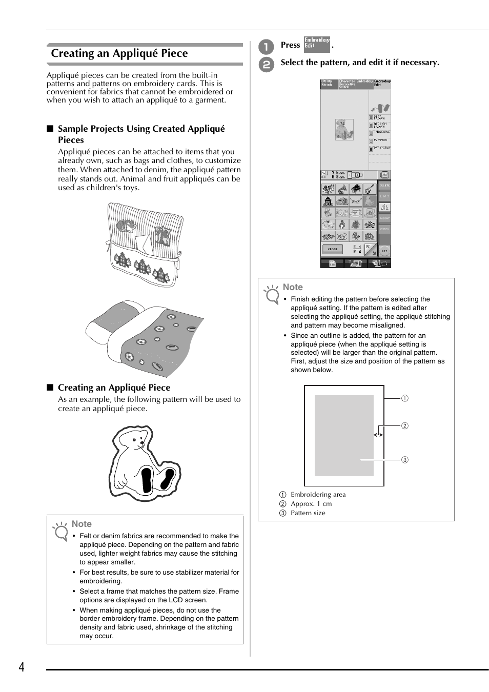Creating an appliqué piece | Brother Innov-is 5000 User Manual | Page 6 / 76