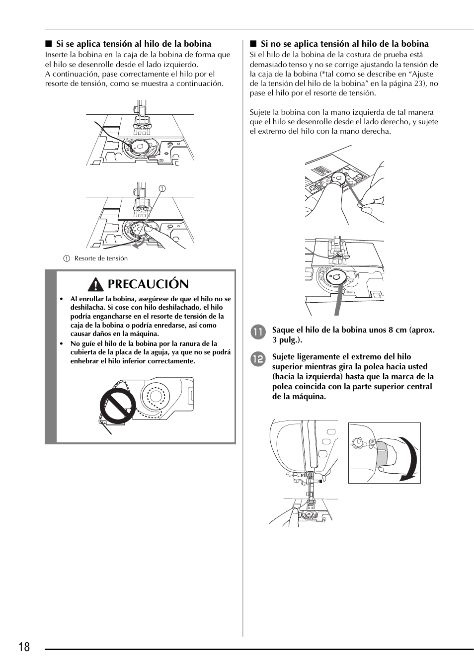 Precaución | Brother Innov-is 5000 User Manual | Page 68 / 76