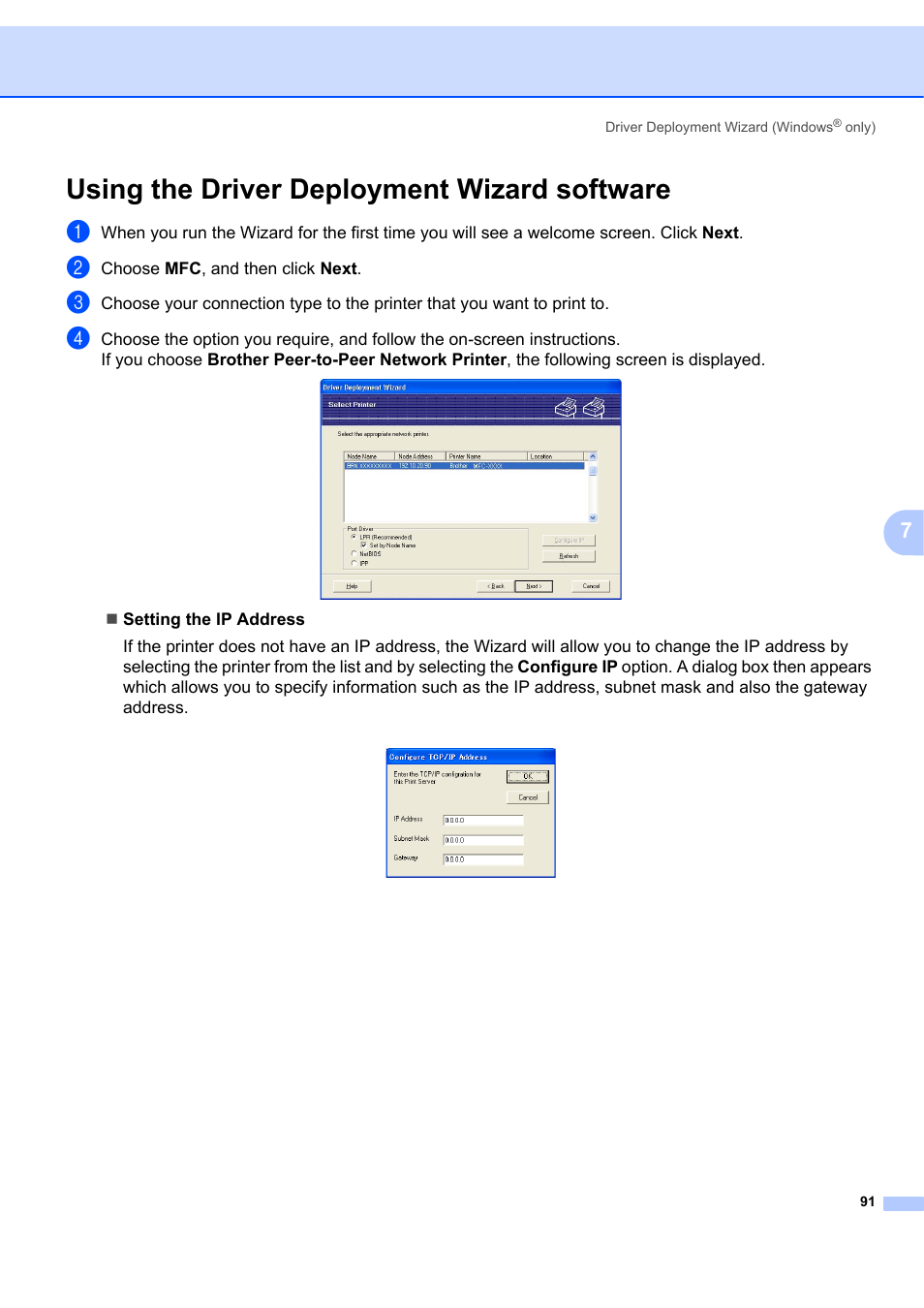 Using the driver deployment wizard software | Brother MFC 7840W User Manual | Page 100 / 151
