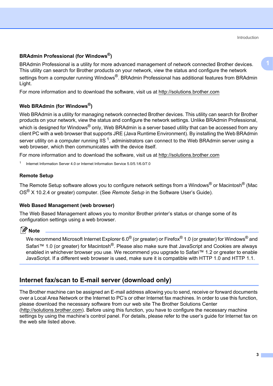 Internet fax/scan to e-mail server (download only) | Brother MFC 7840W User Manual | Page 12 / 151