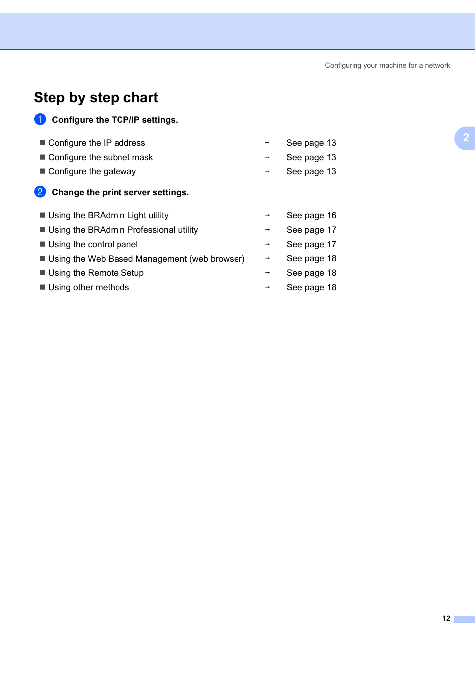 Step by step chart | Brother MFC 7840W User Manual | Page 21 / 151