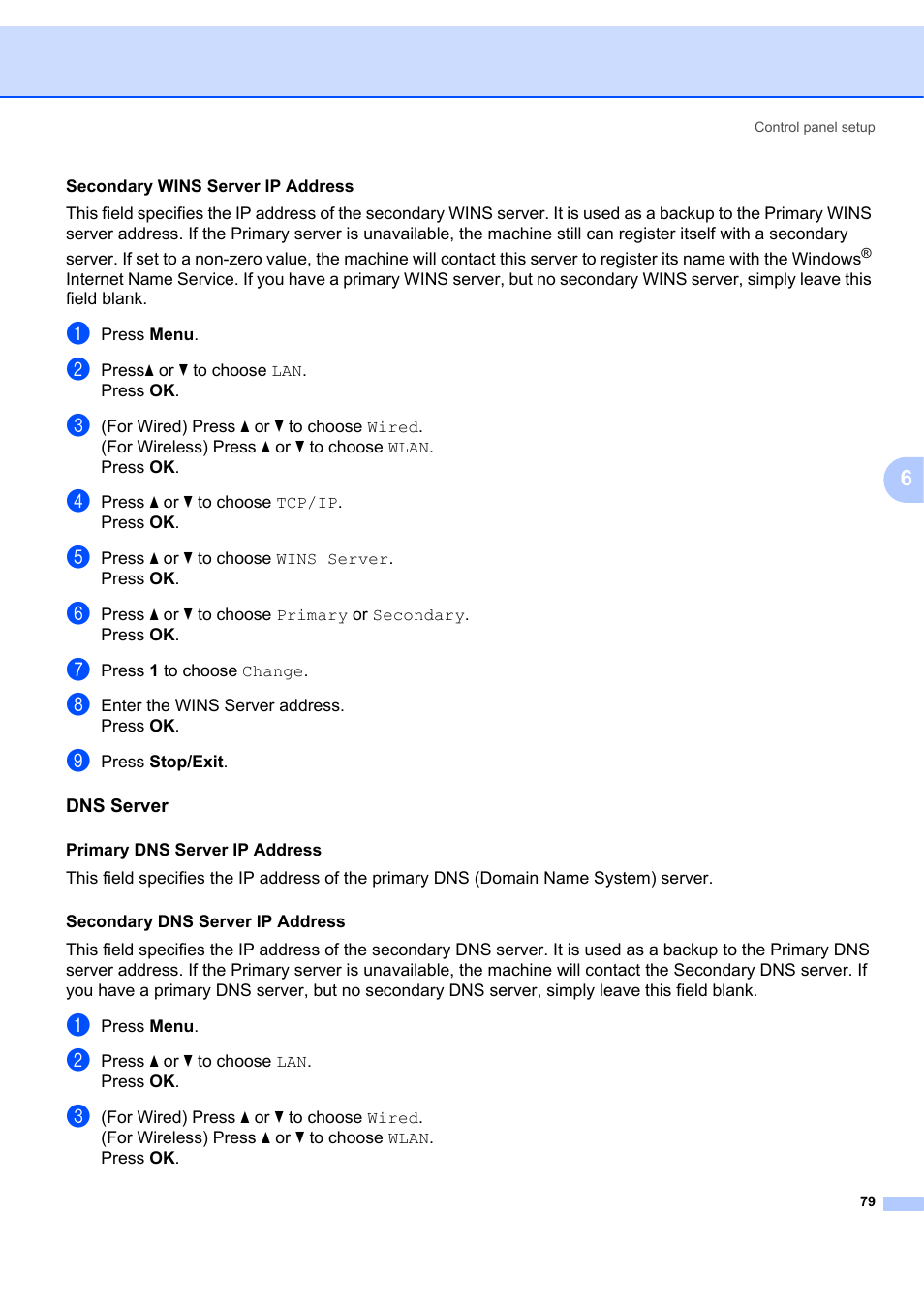 Dns server | Brother MFC 7840W User Manual | Page 88 / 151