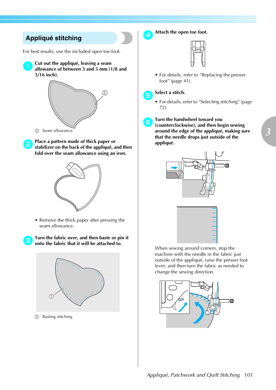 Appliqué stitching | Brother PC660LA User Manual | Page 103 / 176