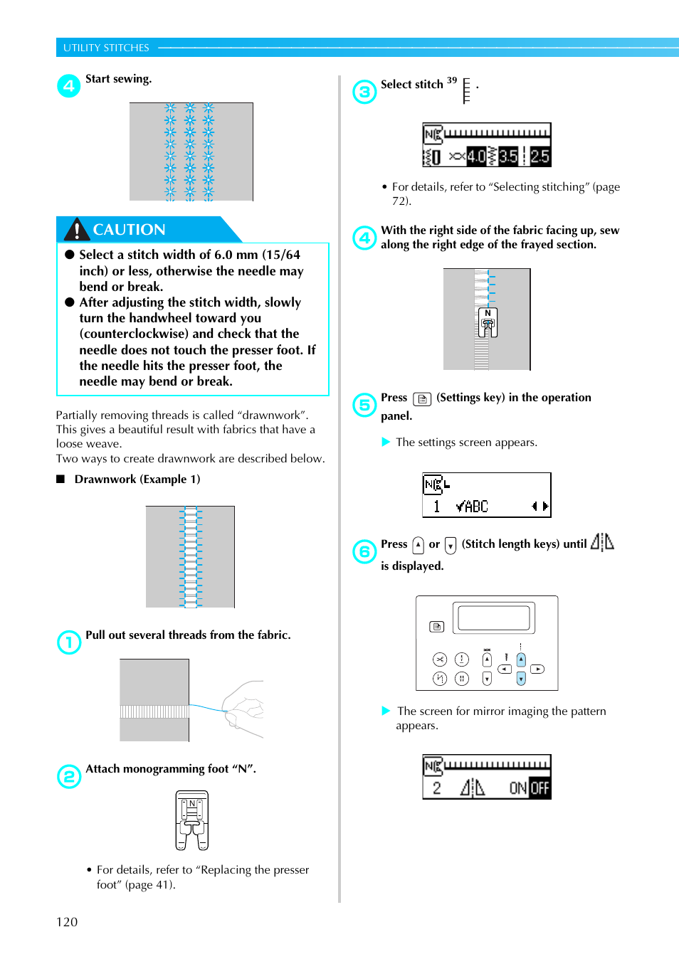 Caution | Brother PC660LA User Manual | Page 122 / 176