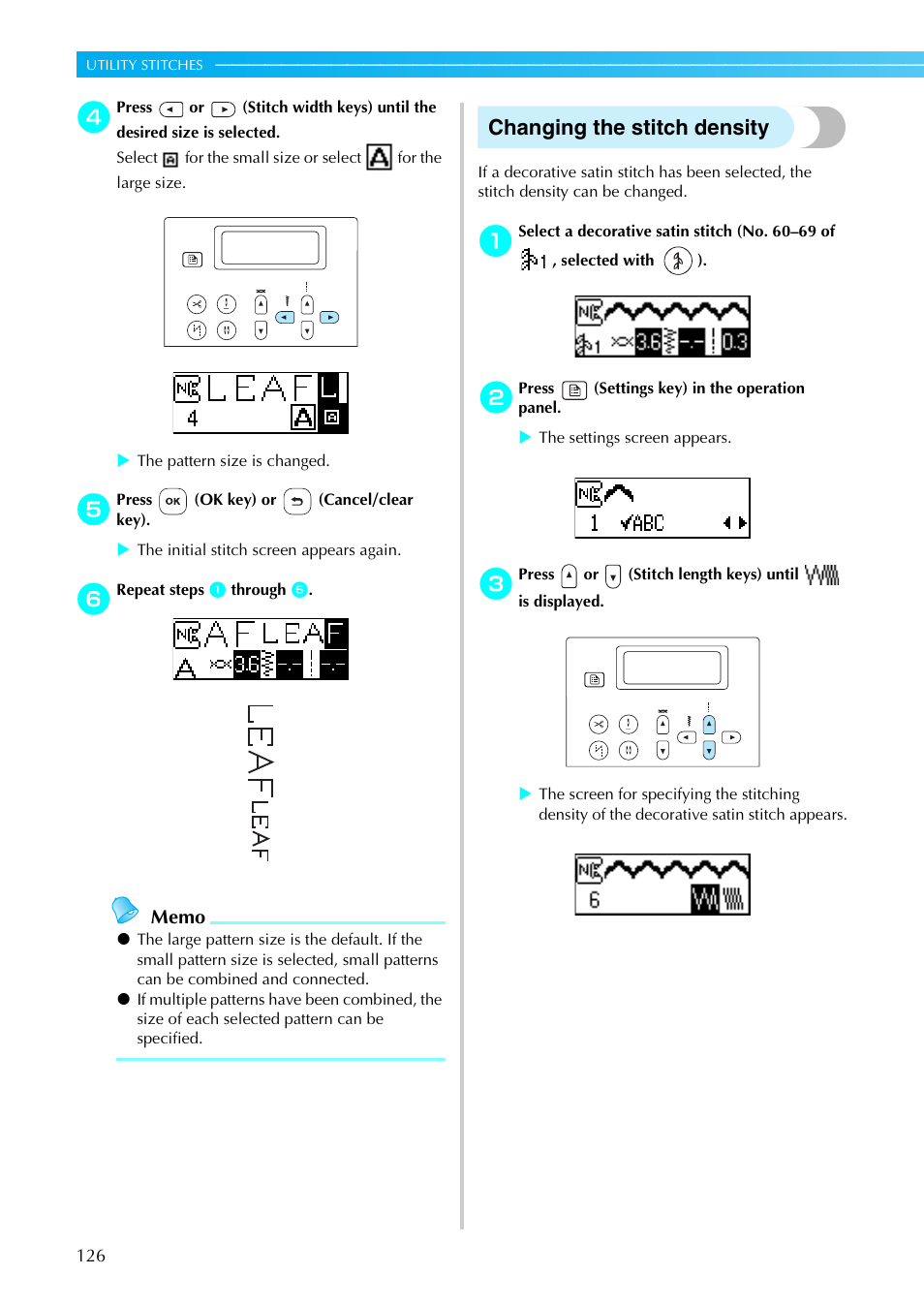 Changing the stitch density | Brother PC660LA User Manual | Page 128 / 176