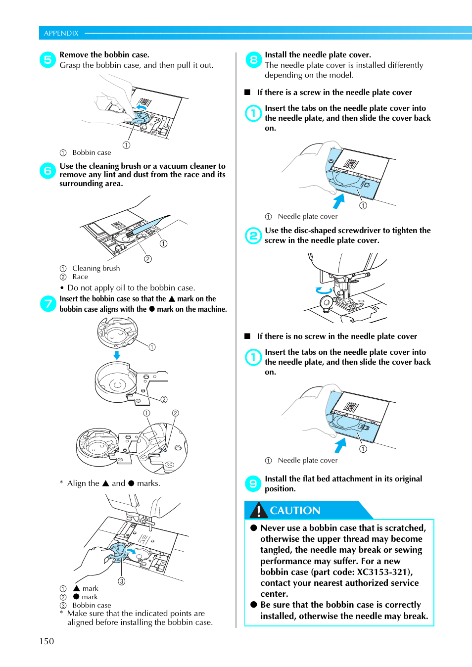 Caution | Brother PC660LA User Manual | Page 152 / 176