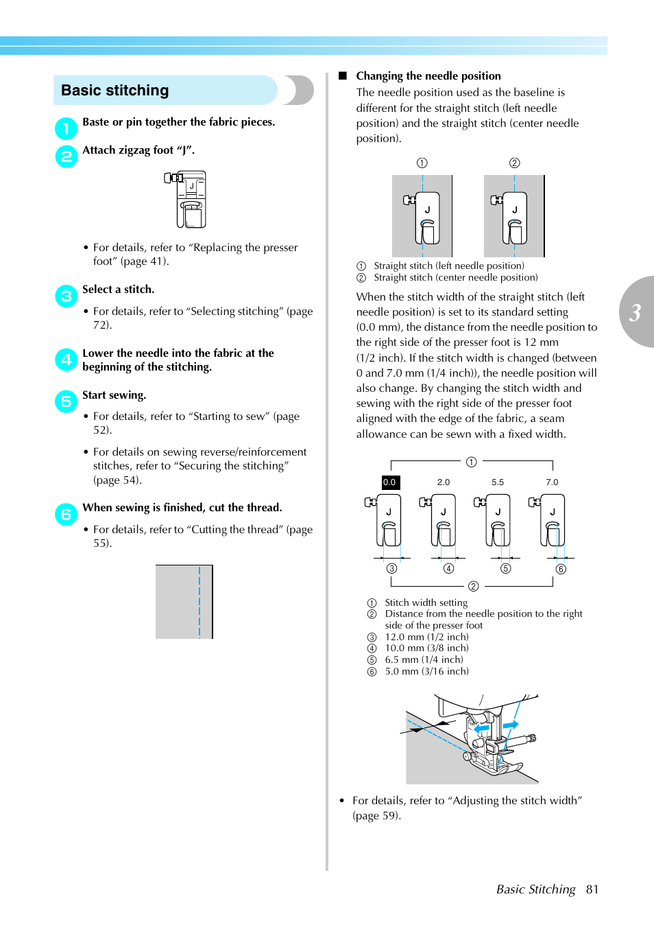 Basic stitching | Brother PC660LA User Manual | Page 83 / 176