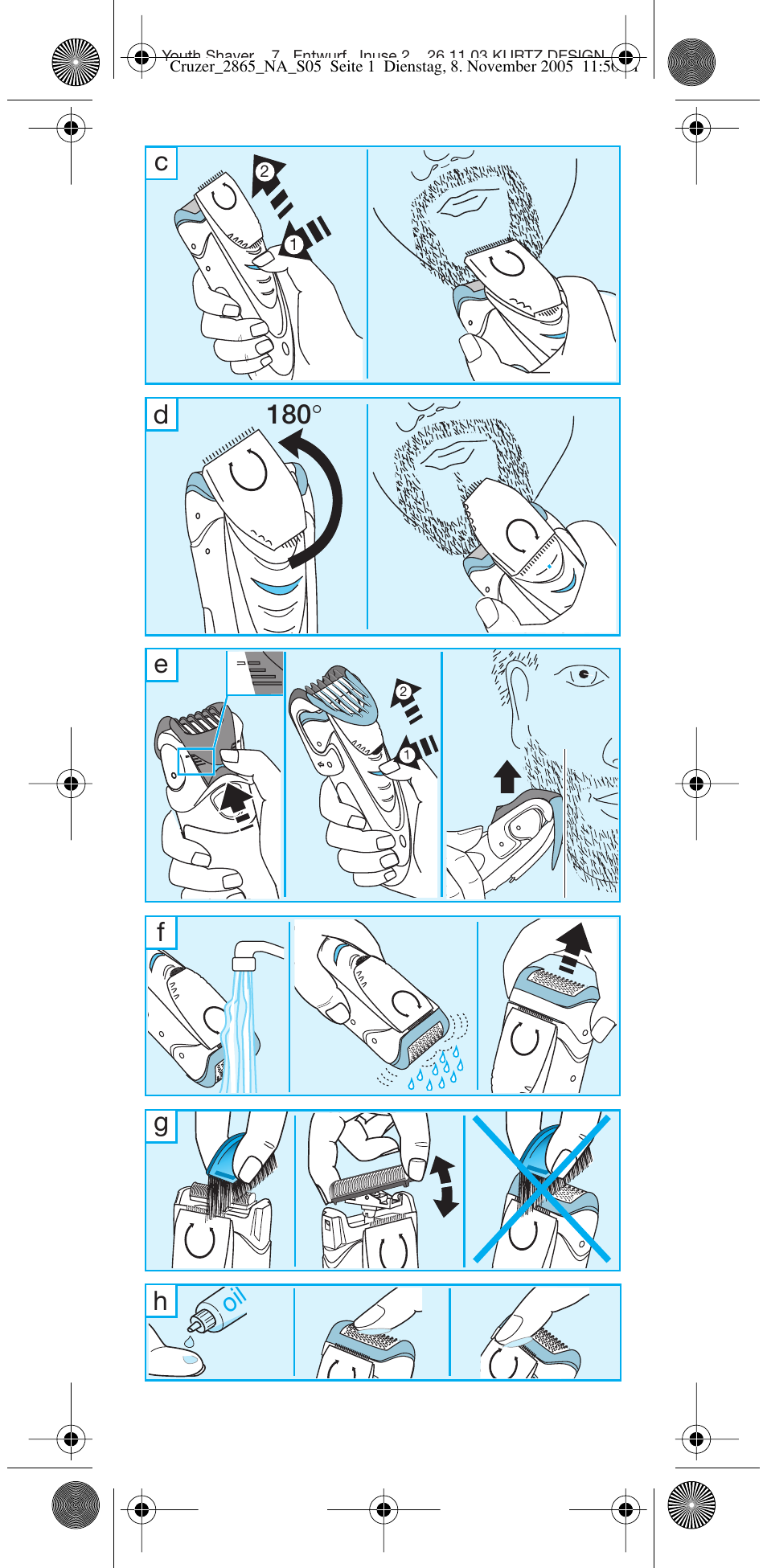 C180 ° d e g h | Braun 2865 Cruzer3 User Manual | Page 4 / 23