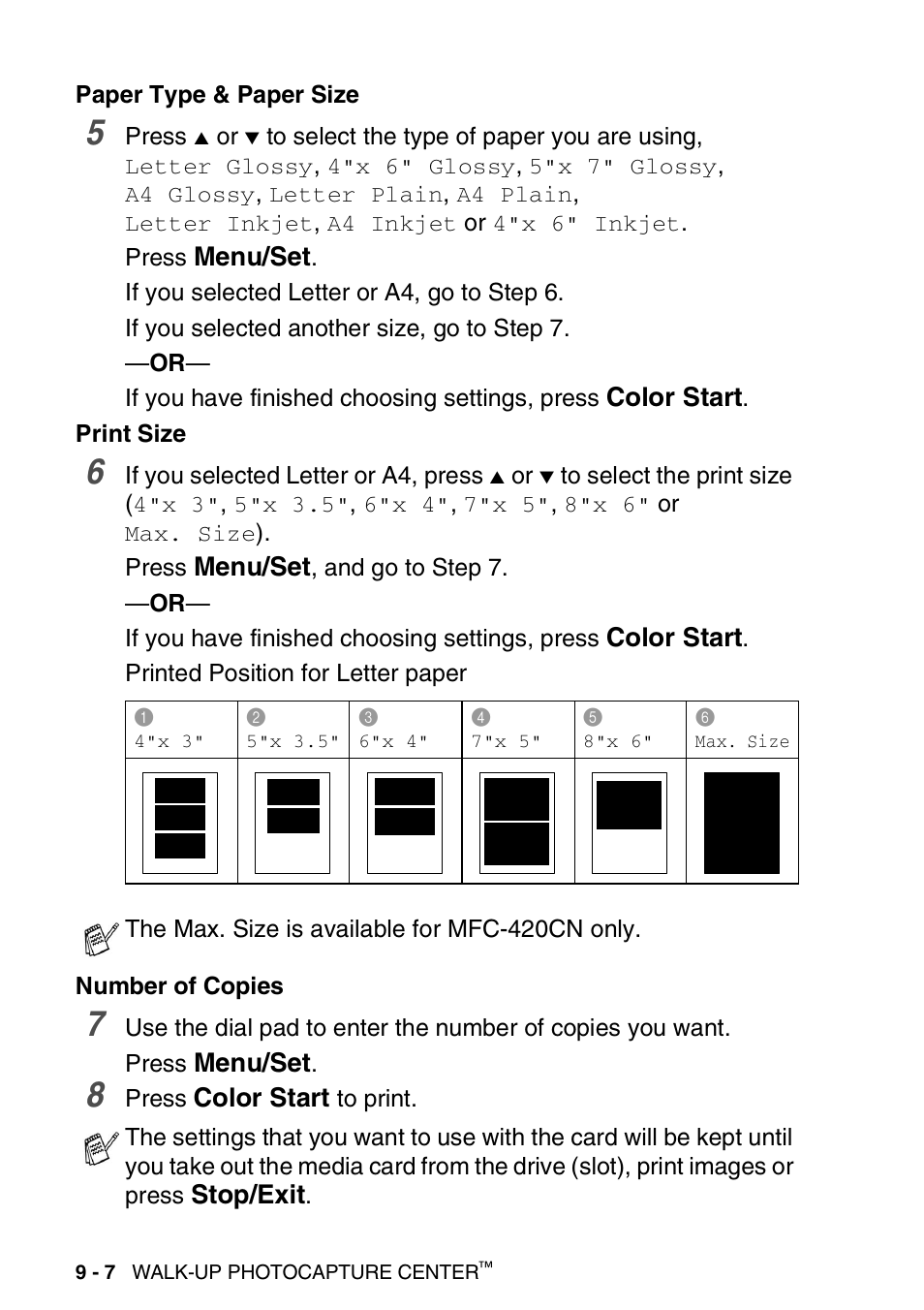 Number of copies -7 | Brother MFC-420CN User Manual | Page 104 / 200