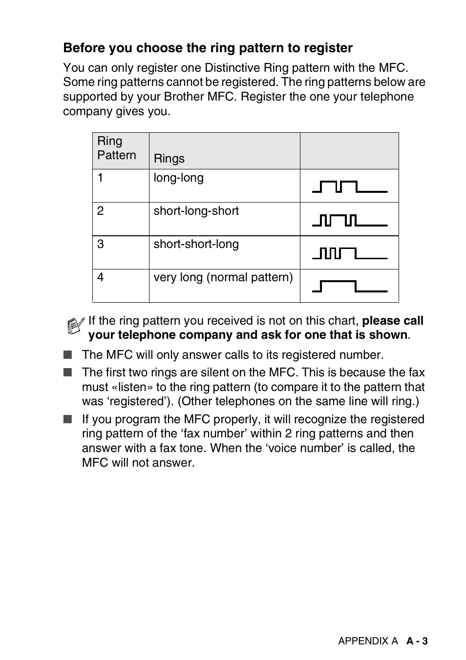 Before you choose the ring pattern to register | Brother MFC-420CN User Manual | Page 149 / 200