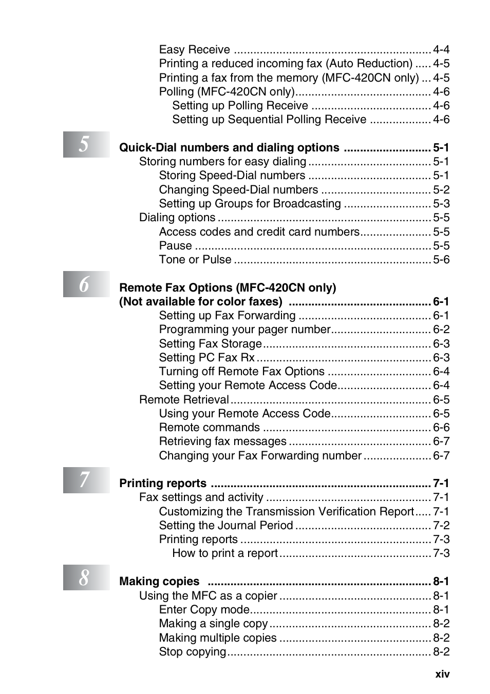 Brother MFC-420CN User Manual | Page 16 / 200