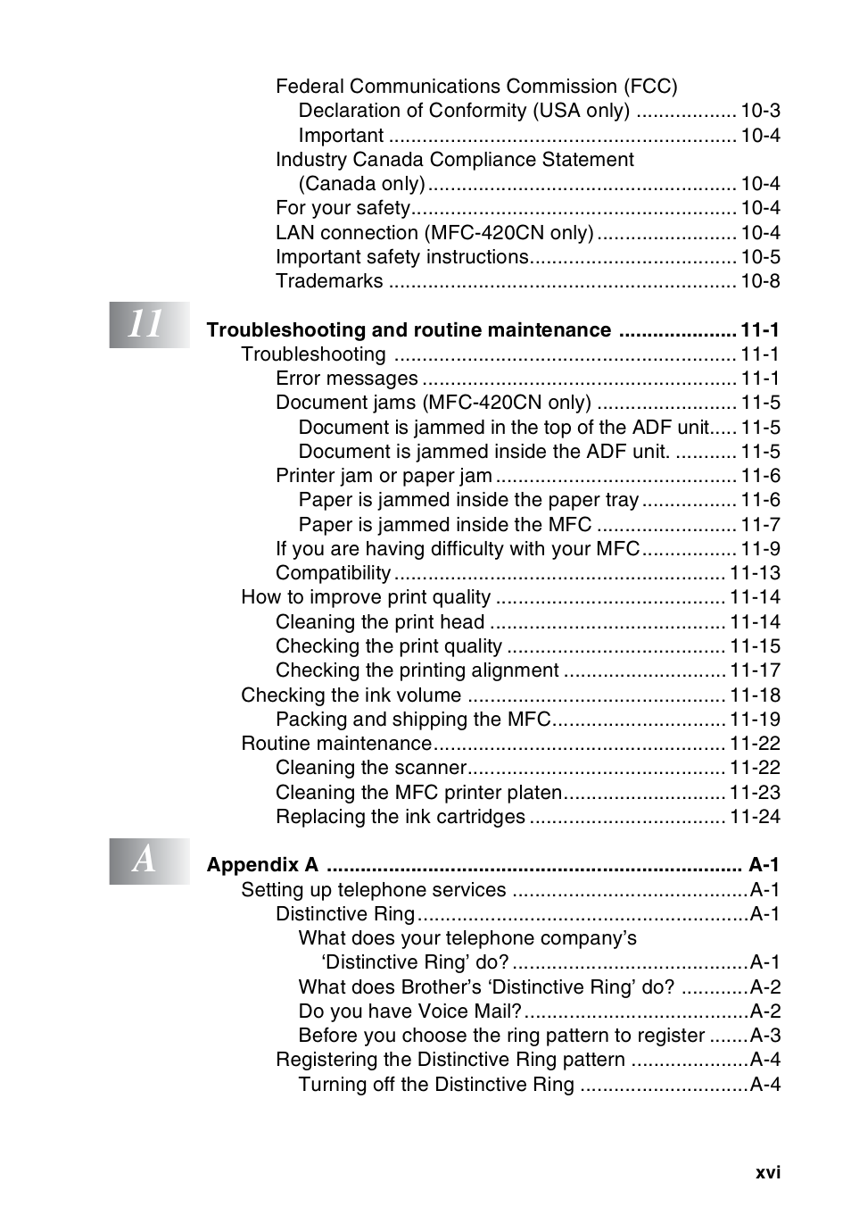 Brother MFC-420CN User Manual | Page 18 / 200