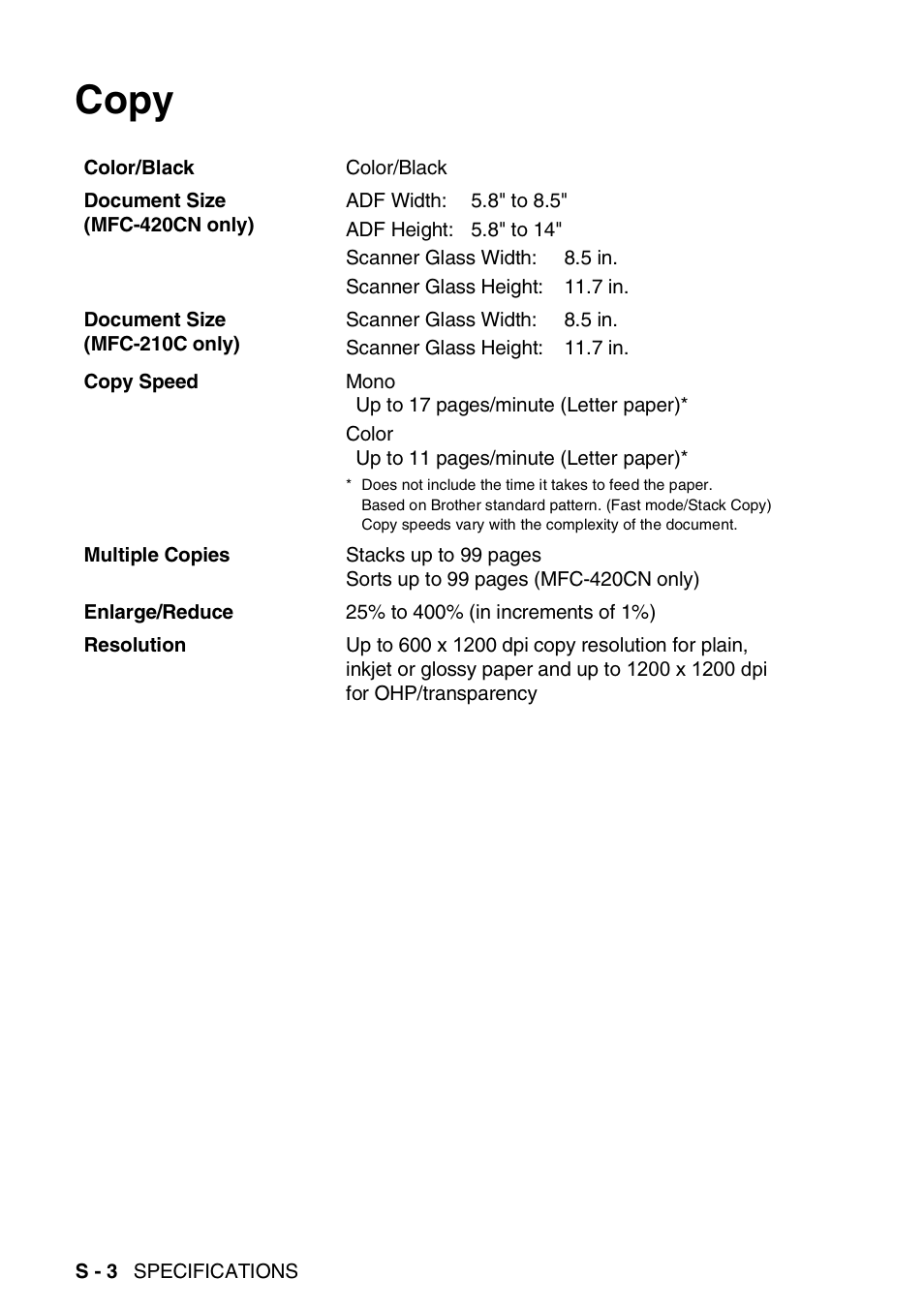 Copy | Brother MFC-420CN User Manual | Page 182 / 200