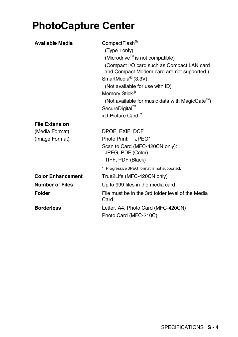 Photocapture center | Brother MFC-420CN User Manual | Page 183 / 200