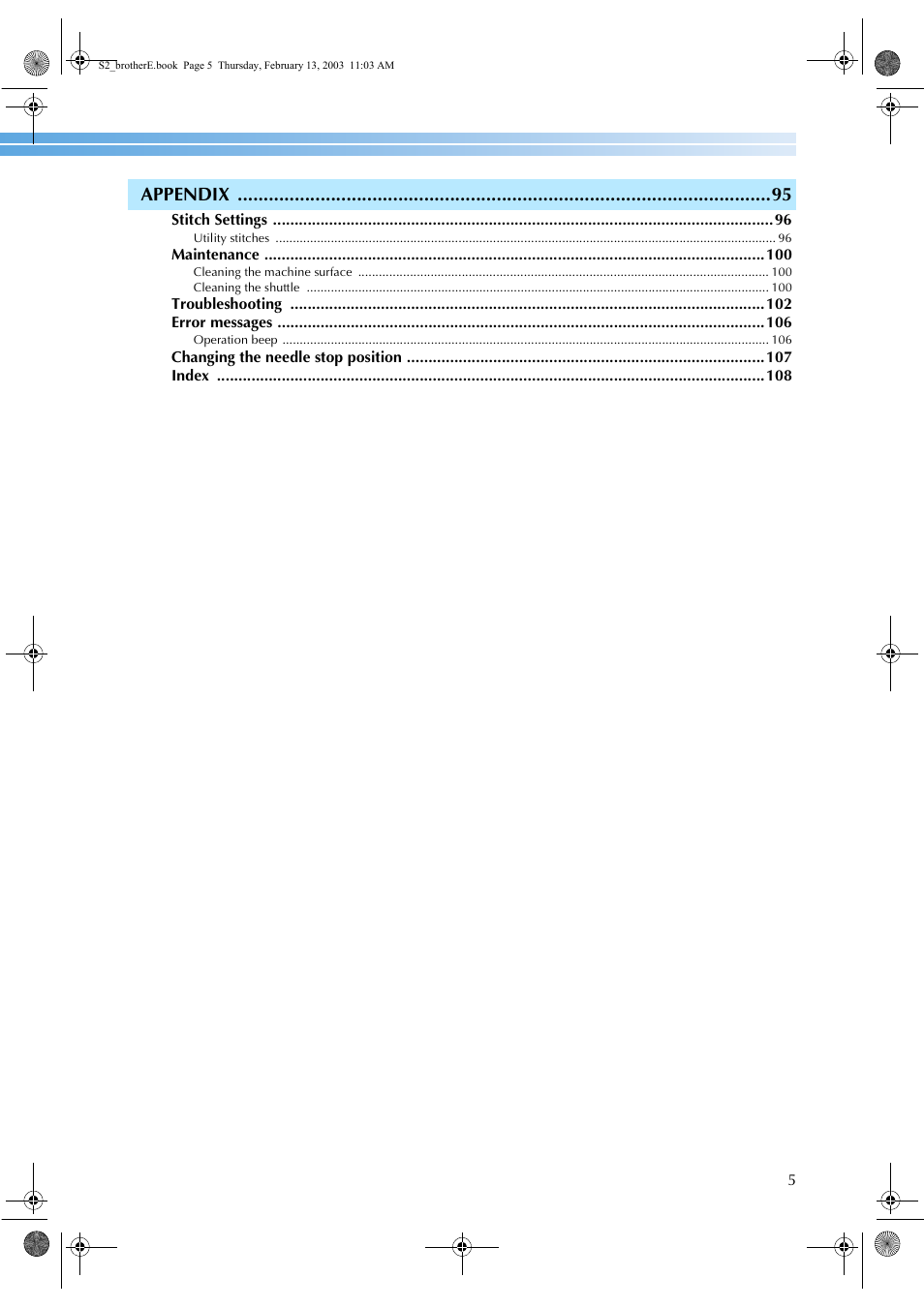 Appendix | Brother CS 80 User Manual | Page 11 / 115