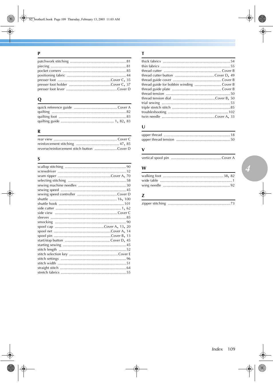 Brother CS 80 User Manual | Page 115 / 115