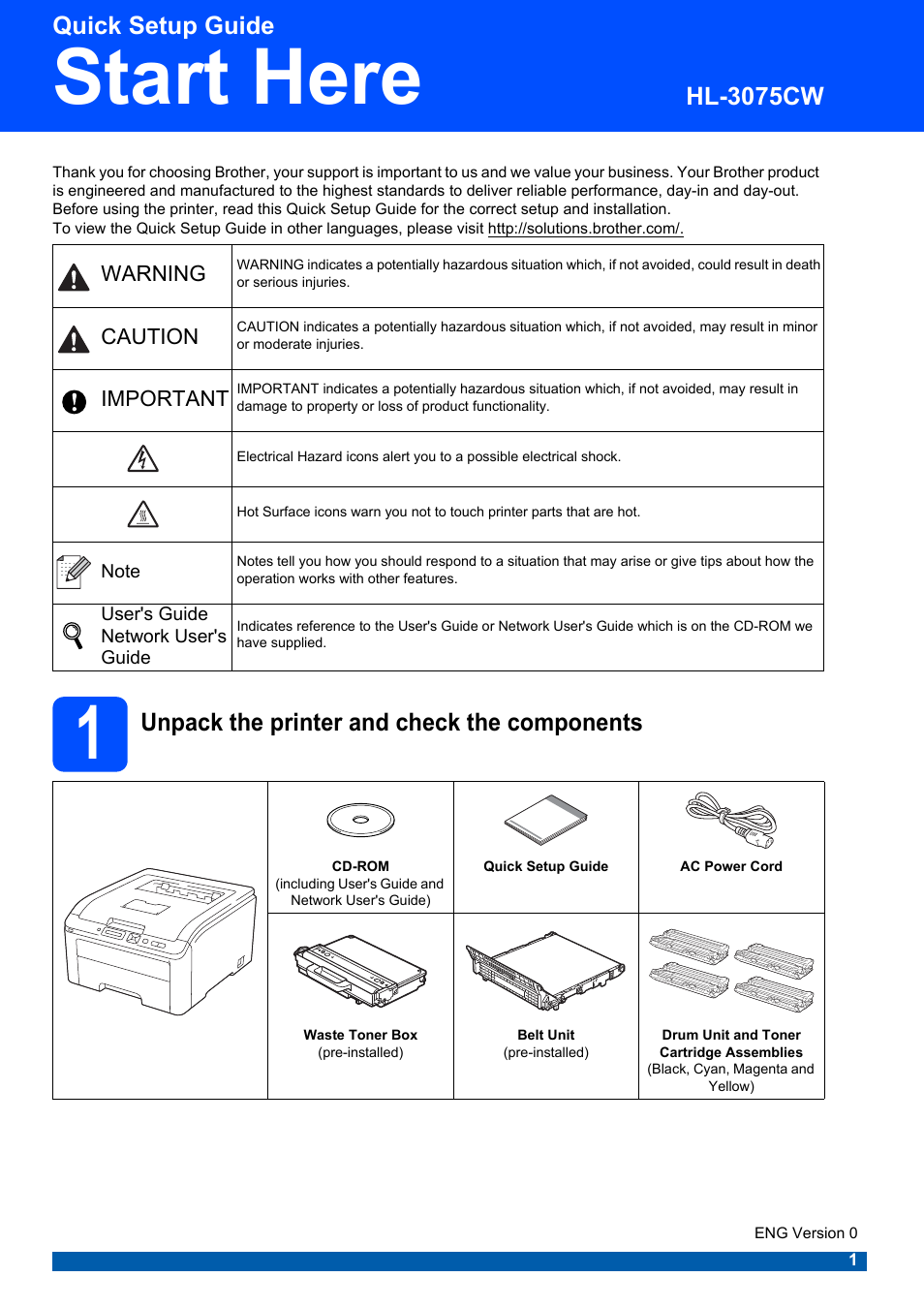 Brother HL-3075CW User Manual | 44 pages