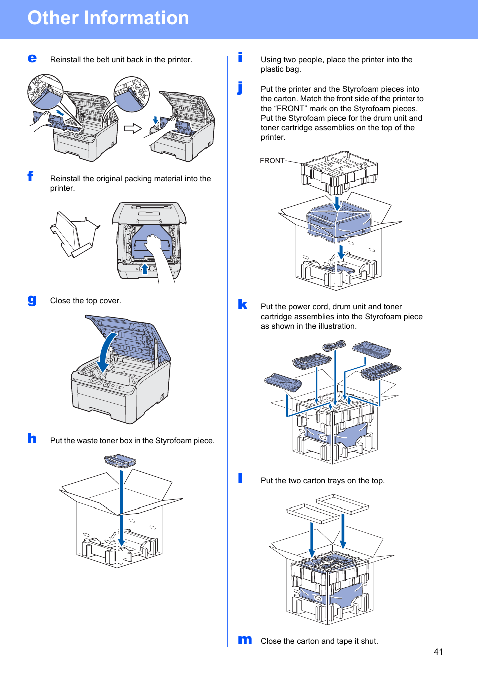 Other information | Brother HL-3075CW User Manual | Page 41 / 44