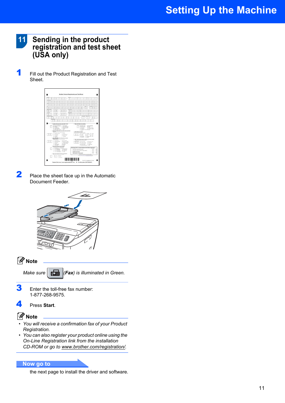 Setting up the machine | Brother MFC 7840W User Manual | Page 13 / 52