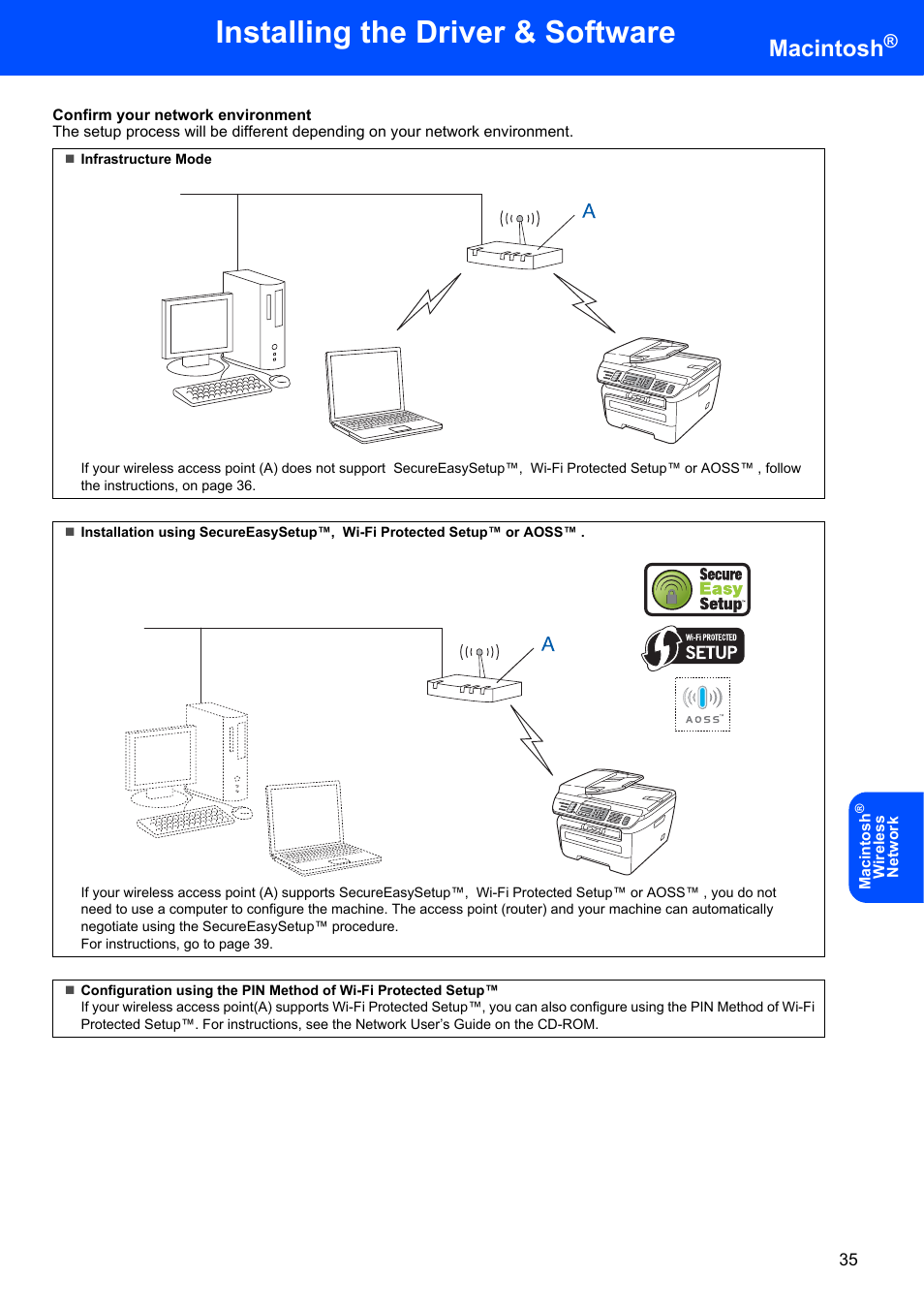 Installing the driver & software, Macintosh | Brother MFC 7840W User Manual | Page 37 / 52