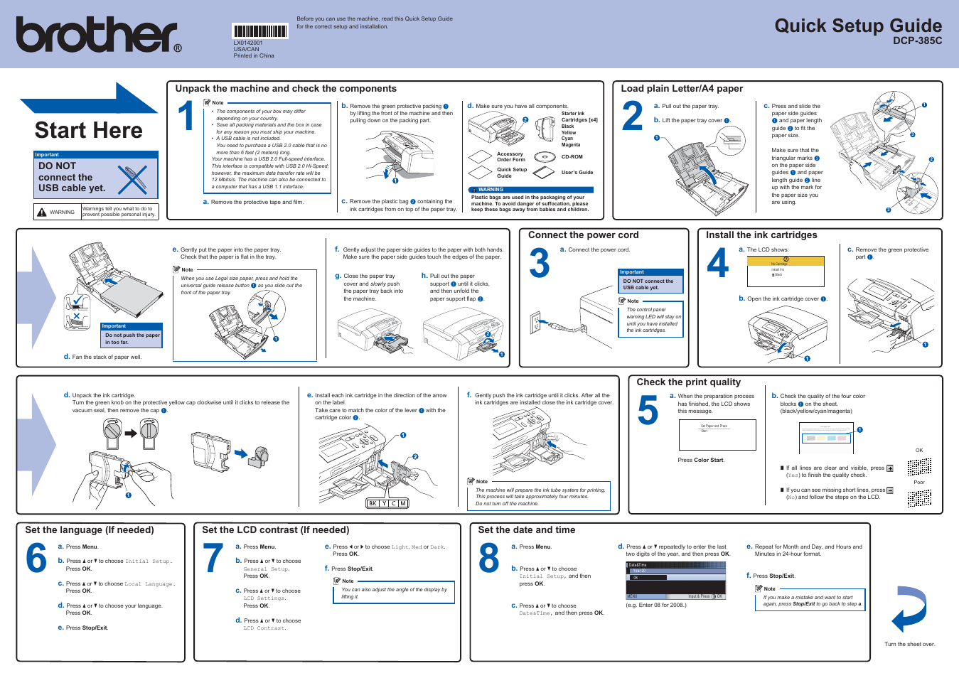 Brother DCP-385C User Manual | 2 pages