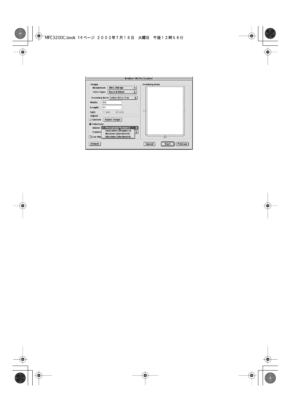 Color sync dialog, Color sync dialog -14 | Brother MFC-3200C User Manual | Page 224 / 266