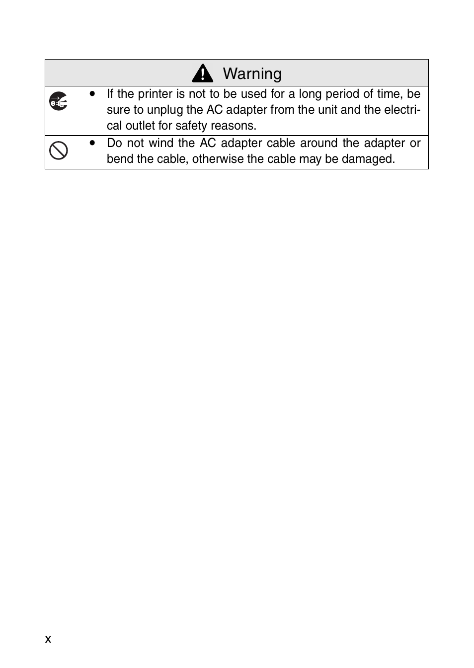 Warning | Brother MW-120 User Manual | Page 11 / 83