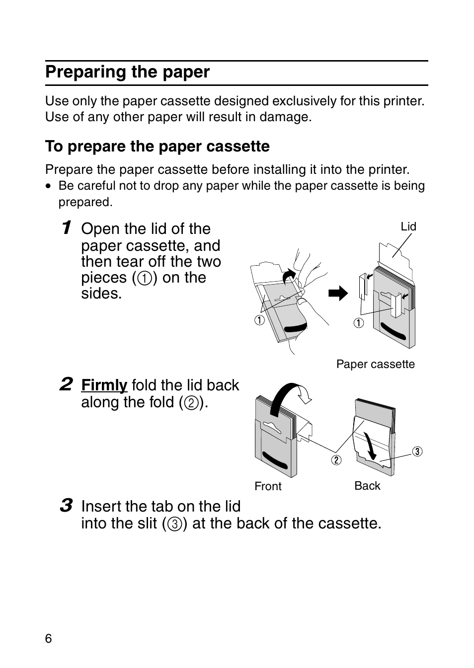 Preparing the paper | Brother MW-120 User Manual | Page 21 / 83
