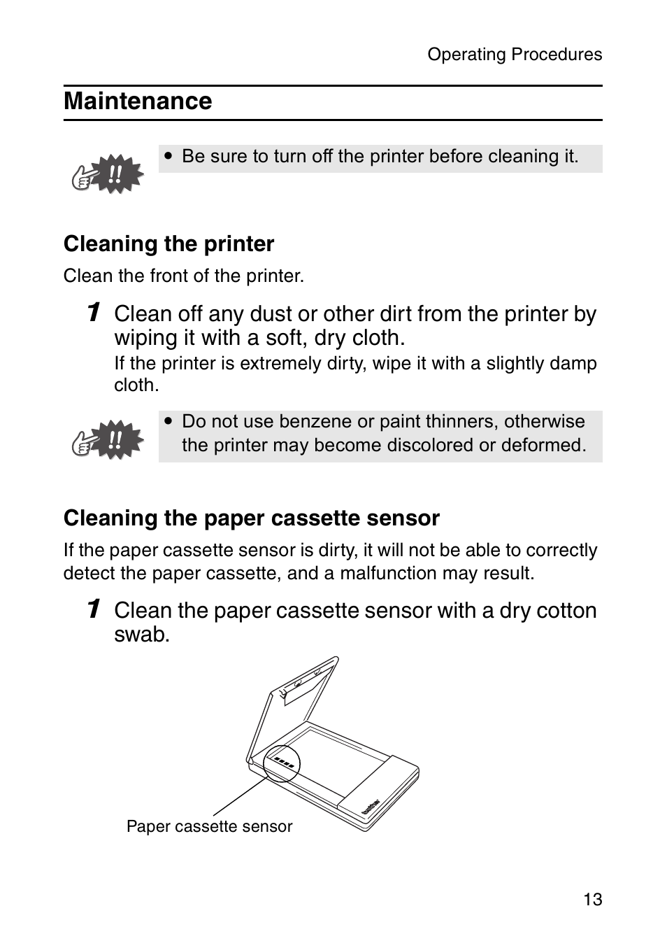 Maintenance | Brother MW-120 User Manual | Page 28 / 83