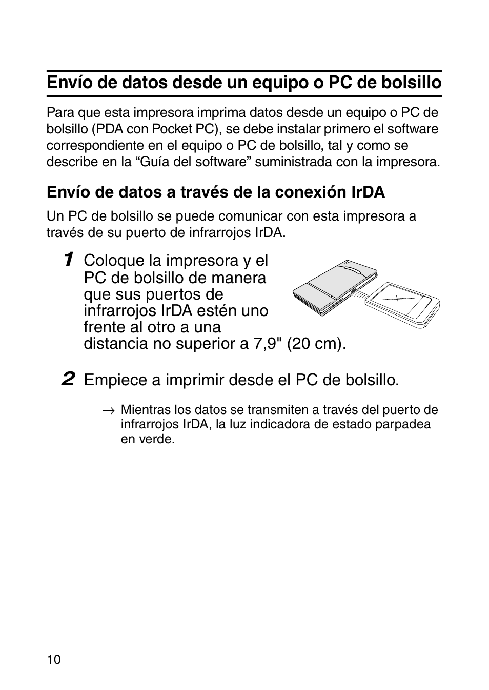 Envío de datos desde un equipo o pc de bolsillo | Brother MW-120 User Manual | Page 69 / 83