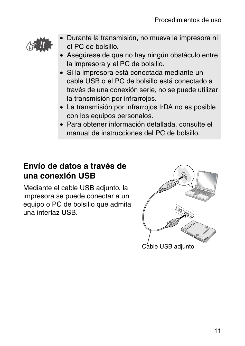 Envío de datos a través de una conexión usb | Brother MW-120 User Manual | Page 70 / 83