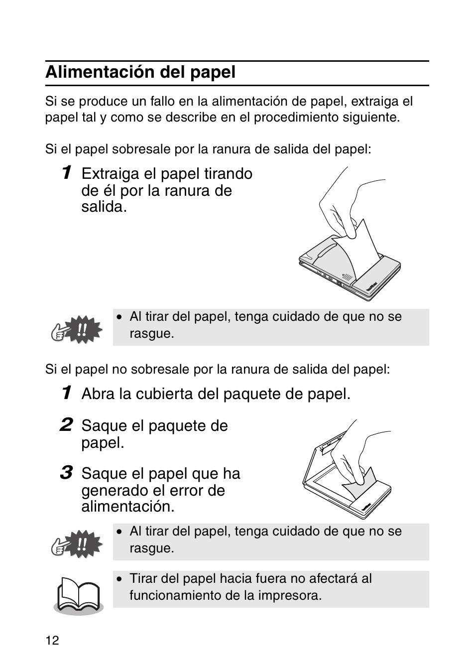 Alimentación del papel | Brother MW-120 User Manual | Page 71 / 83