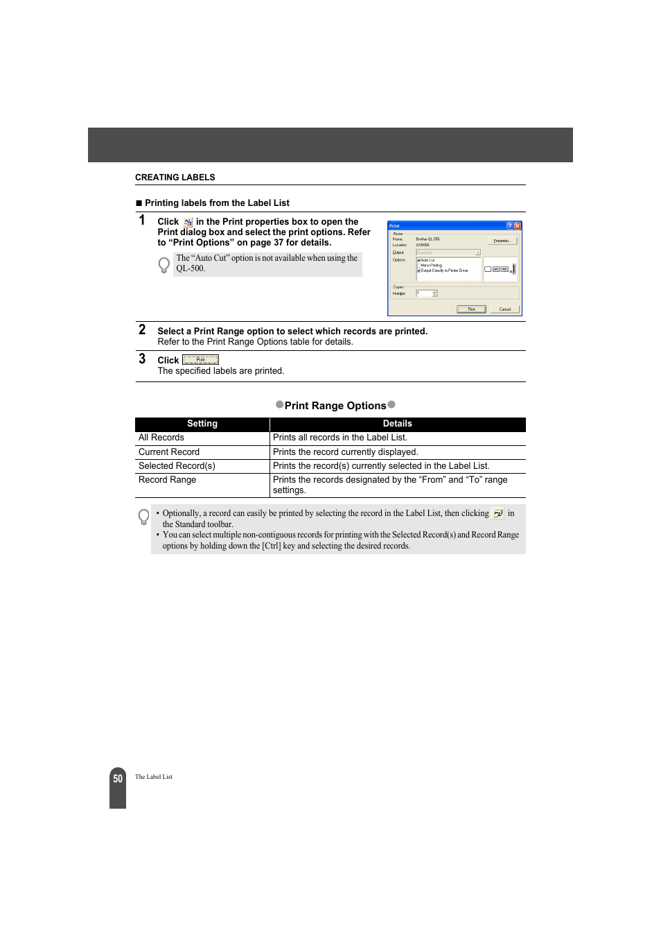 Print range options | Brother QL-550 User Manual | Page 54 / 76