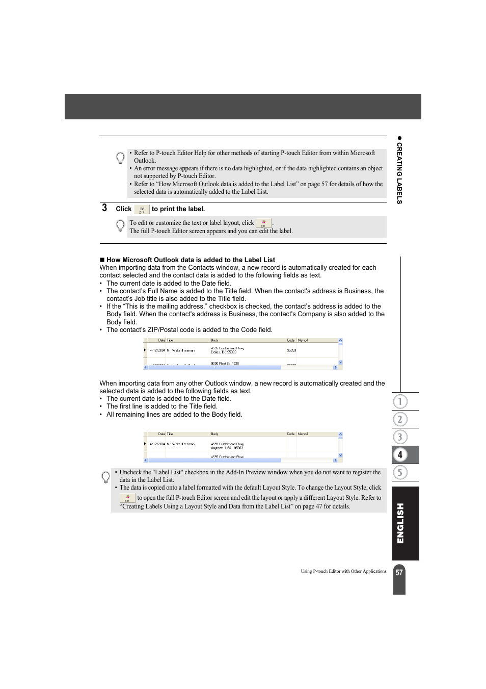 Brother QL-550 User Manual | Page 61 / 76