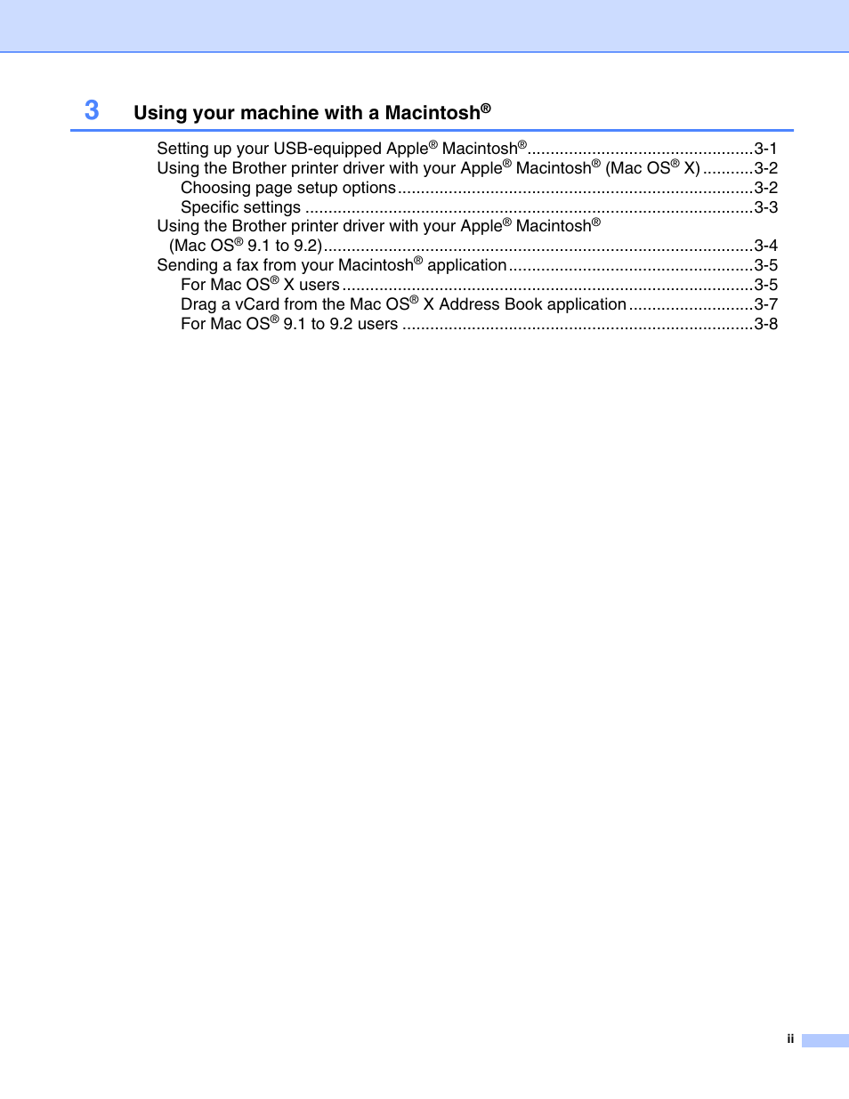 Using your machine with a macintosh | Brother IntelliFax-2820 User Manual | Page 3 / 38