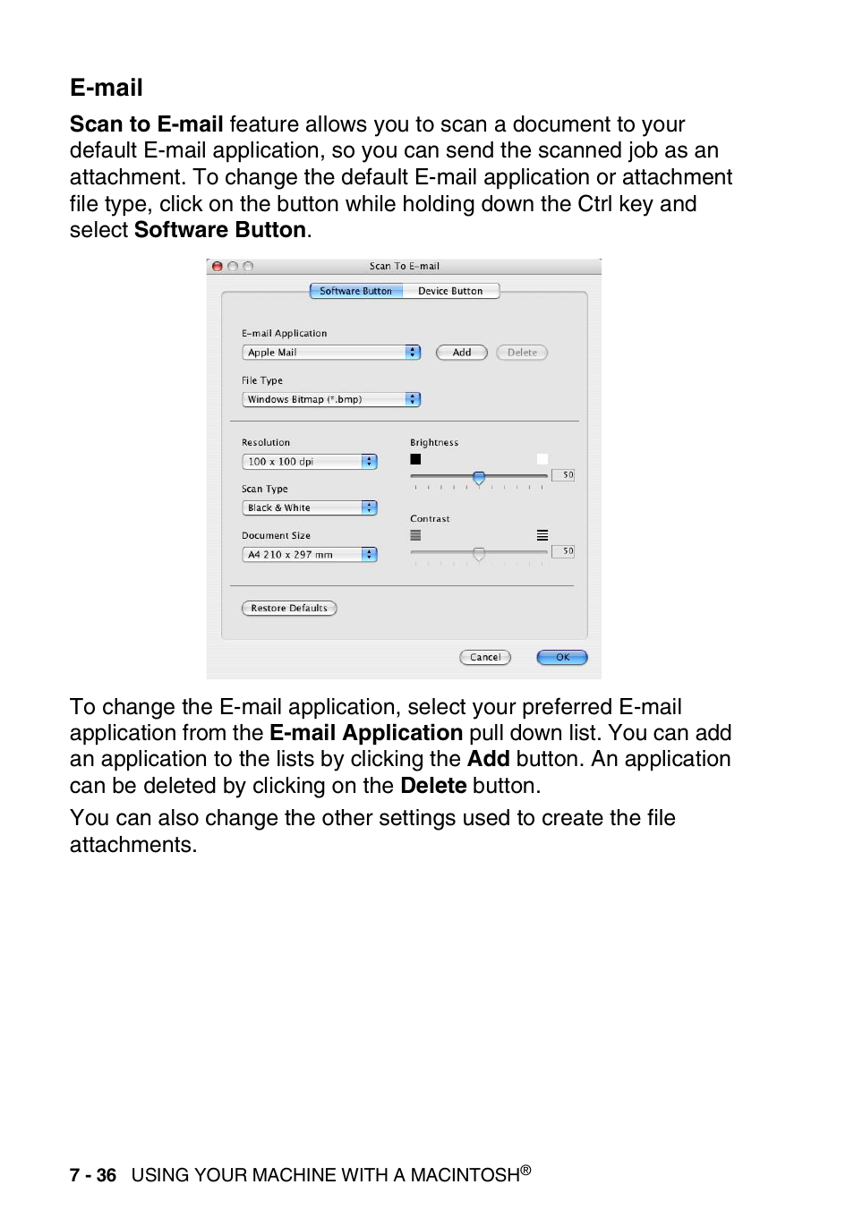 E-mail, E-mail -36 | Brother MFC 8840DN User Manual | Page 150 / 178