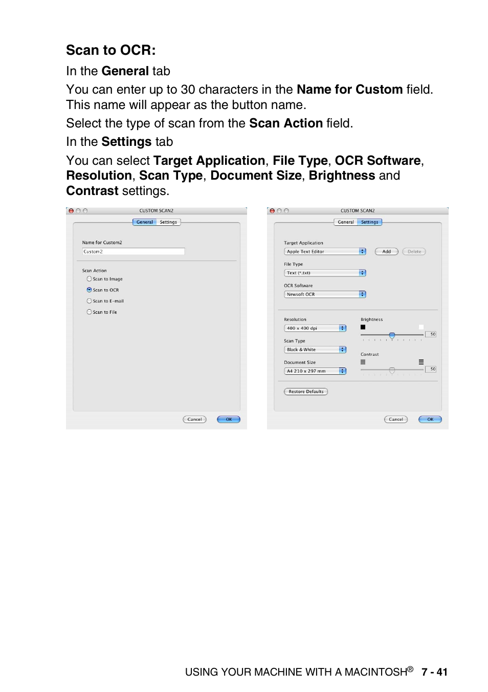Scan to ocr, Scan to ocr: -41 | Brother MFC 8840DN User Manual | Page 155 / 178