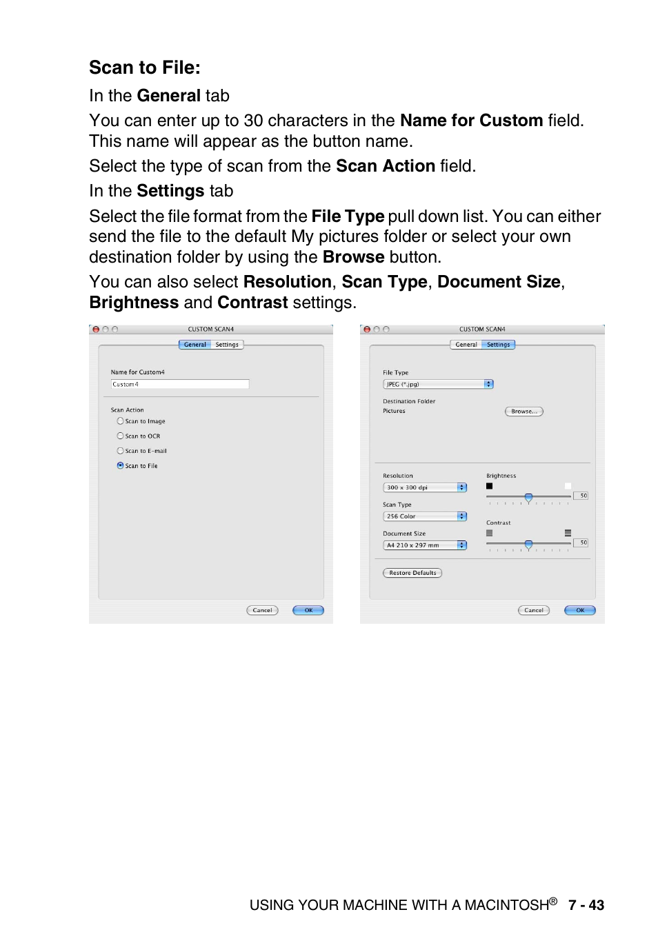 Scan to file, Scan to file: -43 | Brother MFC 8840DN User Manual | Page 157 / 178