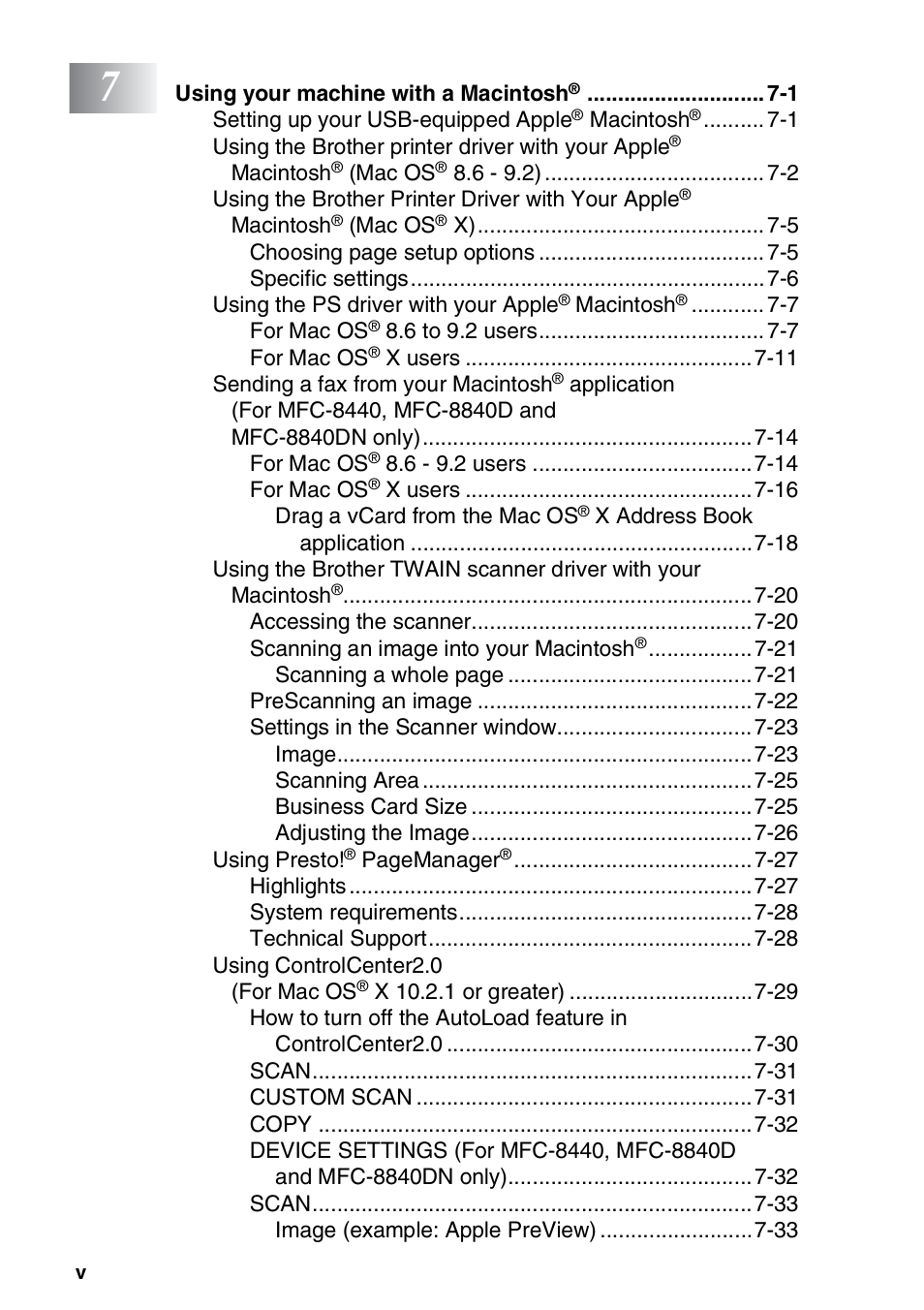 Brother MFC 8840DN User Manual | Page 6 / 178
