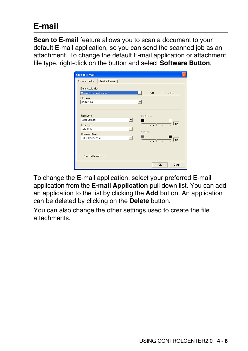 E-mail, E-mail -8 | Brother MFC 8840DN User Manual | Page 79 / 178