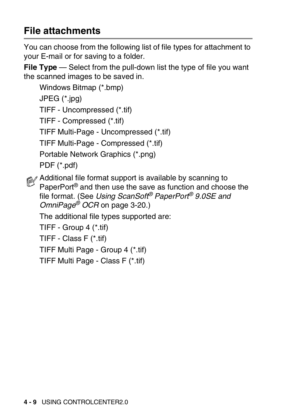 File attachments, File attachments -9 | Brother MFC 8840DN User Manual | Page 80 / 178