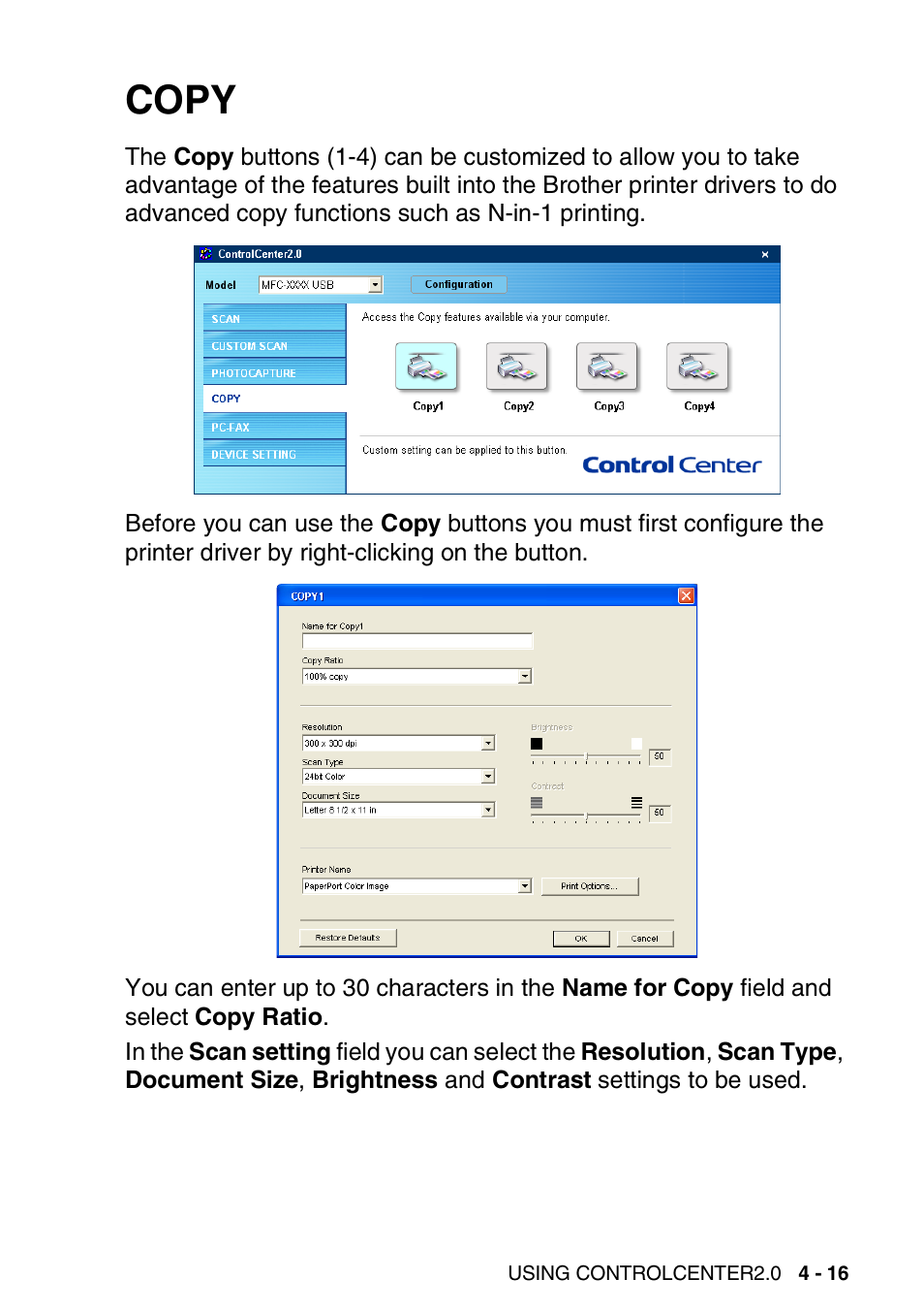 Copy, Copy -16 | Brother MFC 8840DN User Manual | Page 87 / 178