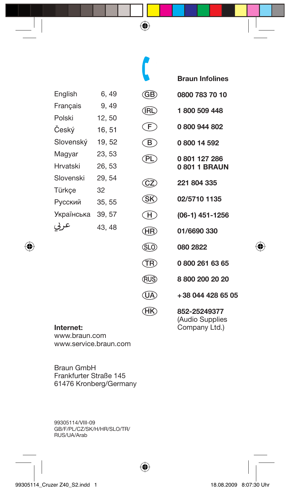Braun Z40 CruZer2 User Manual | Page 2 / 57