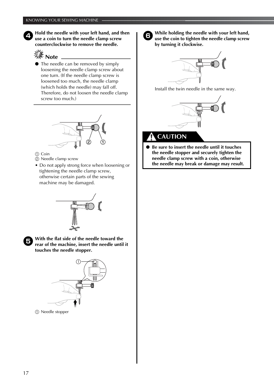 Caution | Brother LS2350 User Manual | Page 18 / 96