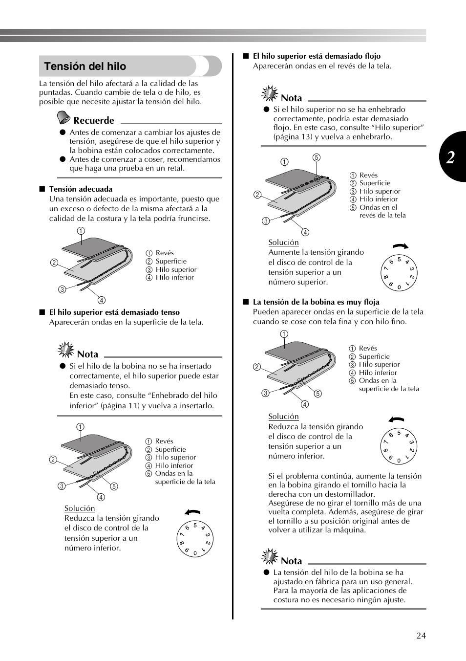Tensión del hilo | Brother LS2350 User Manual | Page 73 / 96
